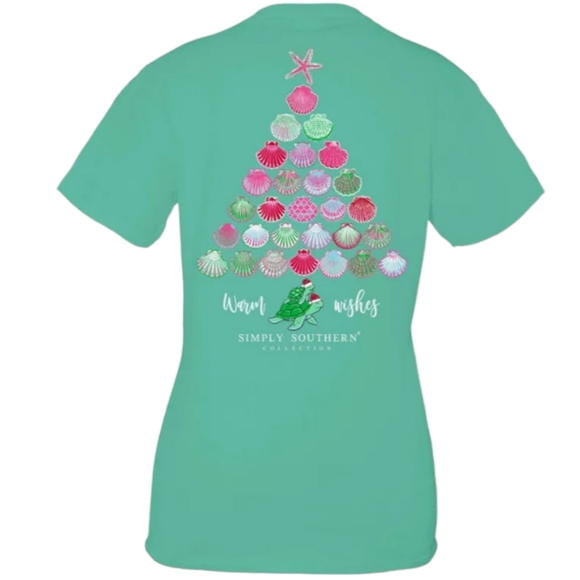 Simply Southern Tops - NWT Simply Southern Seashell Christmas Tree Warm Sea Tshirt